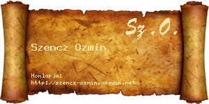 Szencz Ozmin névjegykártya